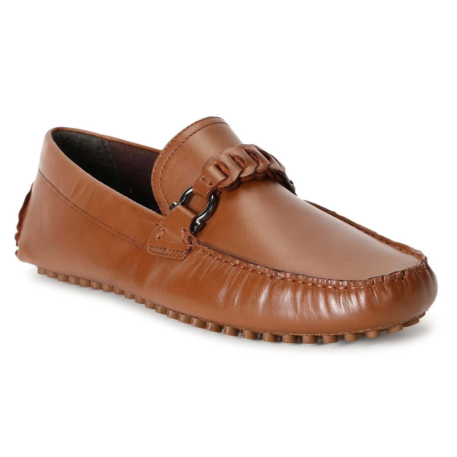 Tan Leather Dress Shoes for Men | Classic Moccasin Style - Image 7