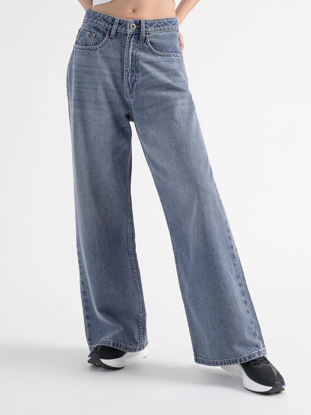 Vintage Blue Flare Fit Jeans for Women | Casual Wear - Image 6