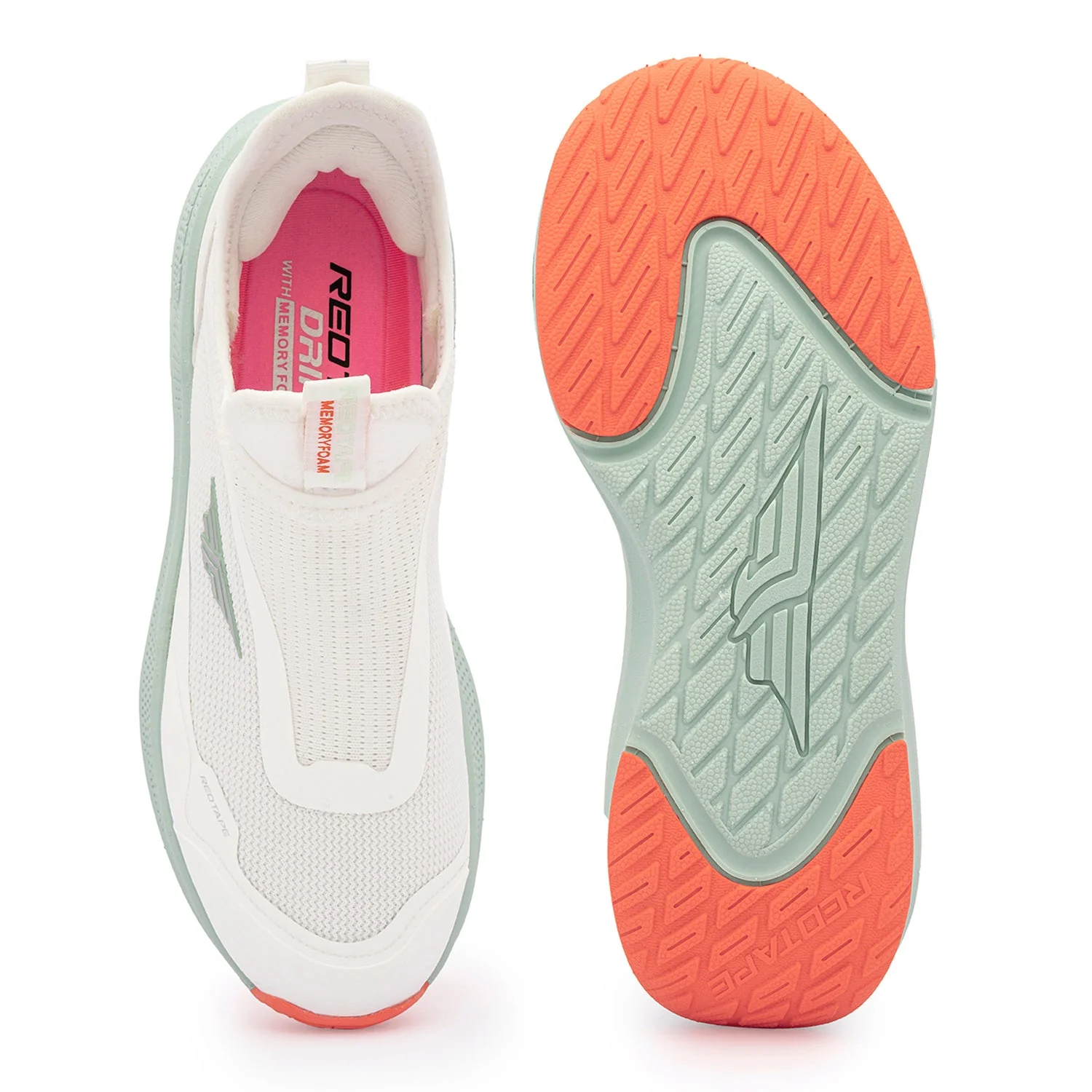 Walking Shoes for Women in White and Mint green | Slip-On Shoes - Image 5