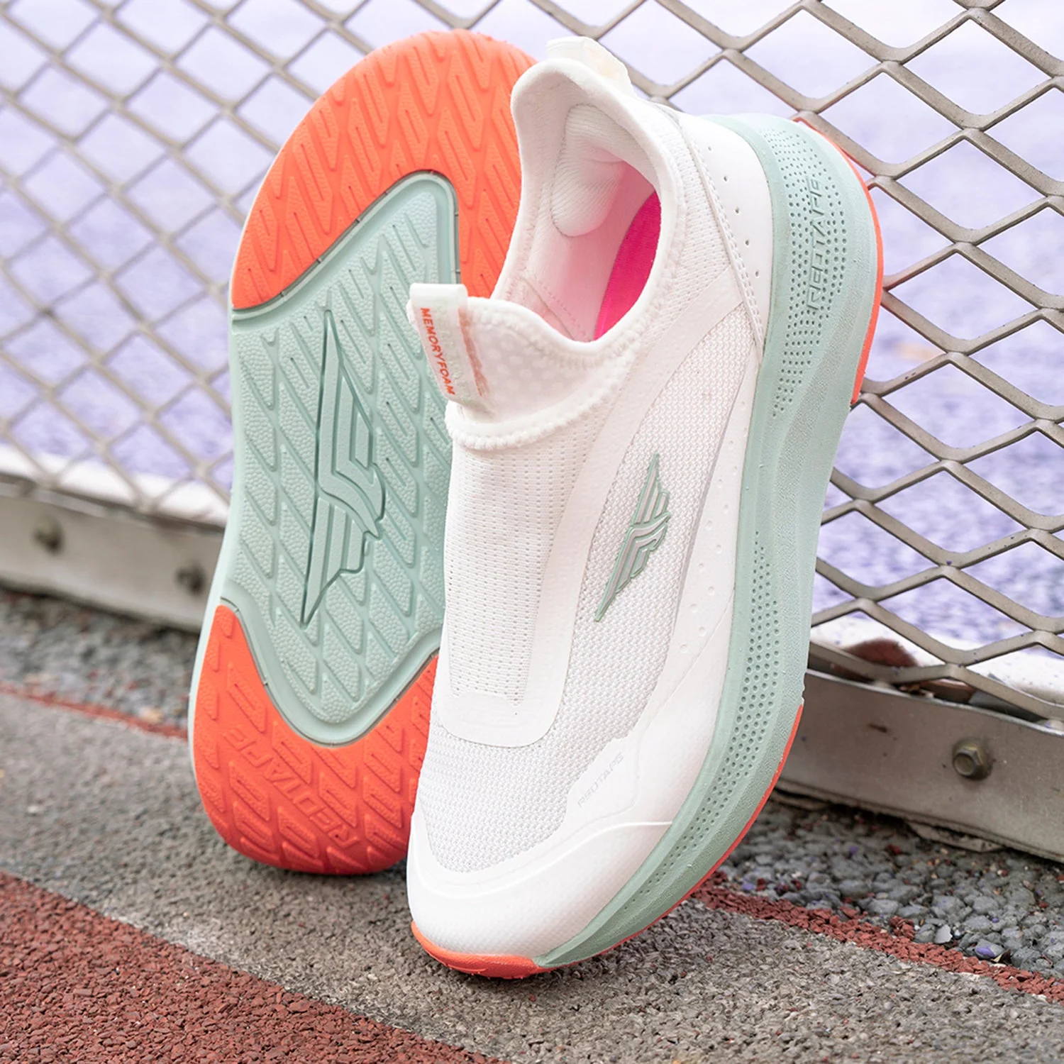 Walking Shoes for Women in White and Mint green | Slip-On Shoes - Image 6