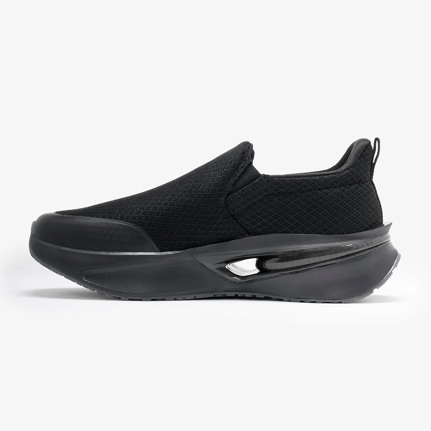Walking Slip-On Shoes for Men in Full Black | Low-Cut Comfort Shoes. - Image 3