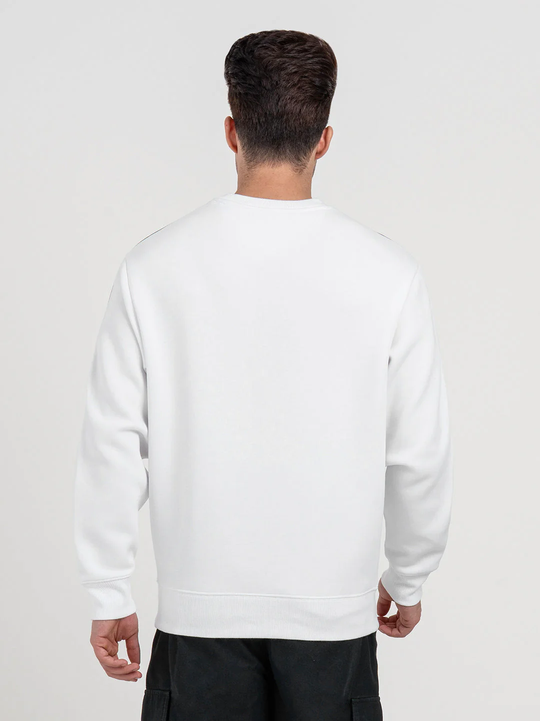 White Graphic Sweatshirt for Men | Sporty Winter Comfort - Image 4