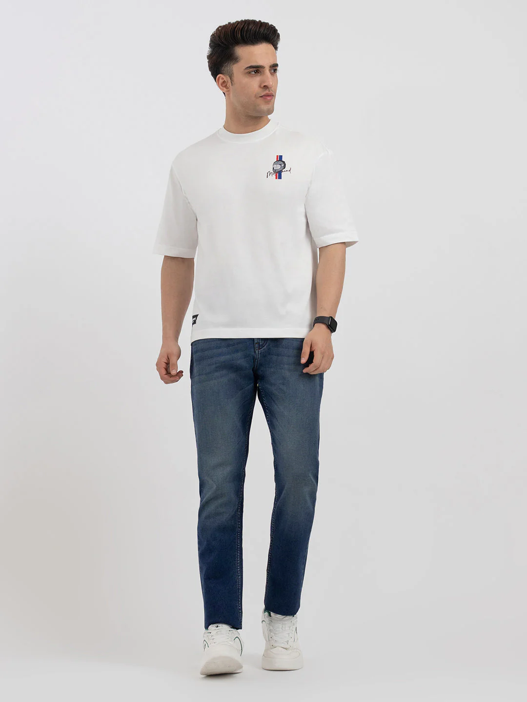 Red Tape White Graphic T-Shirt for Men - Image 5