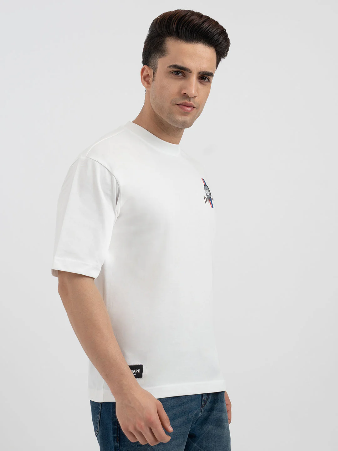 Red Tape White Graphic T-Shirt for Men - Image 8