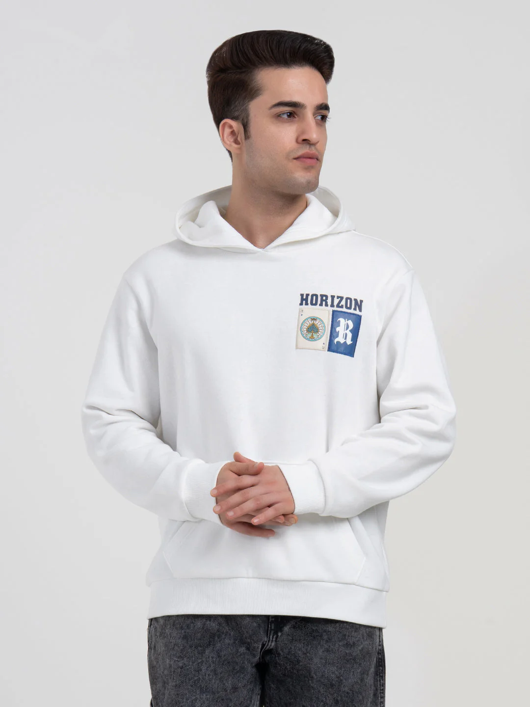 White Graphic Winter Hoodie for Men | Casual Winter Comfort - Image 5