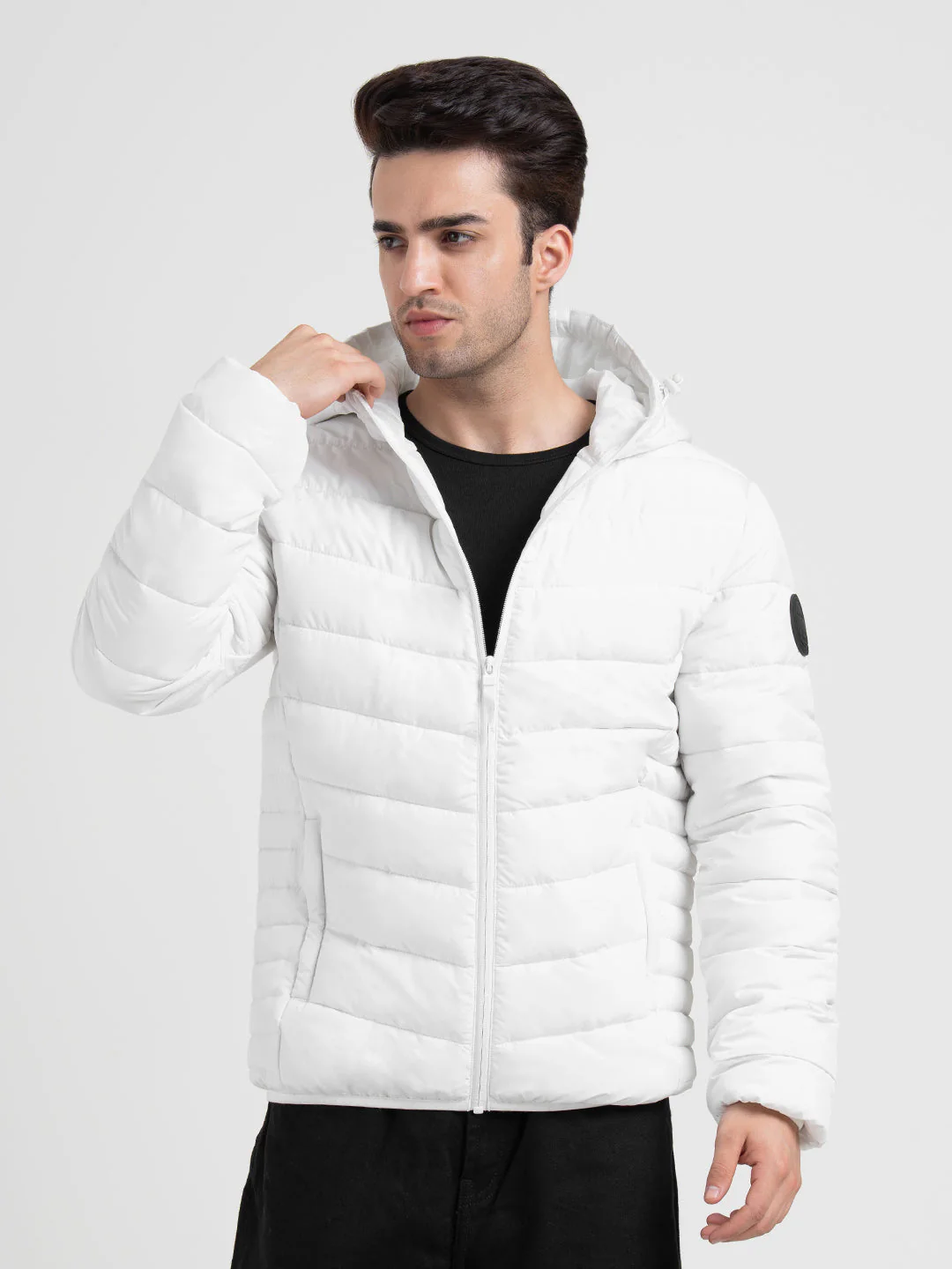 White Men's Padded Heatseal Jacket | All-Season Winter Protection - Image 2