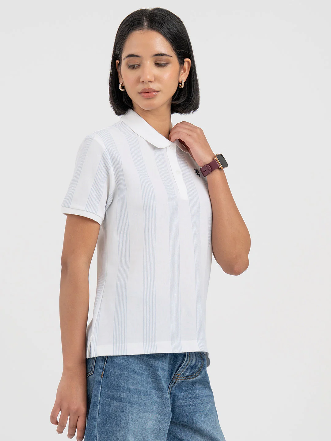 White Polo T-Shirt for Women - Image 6