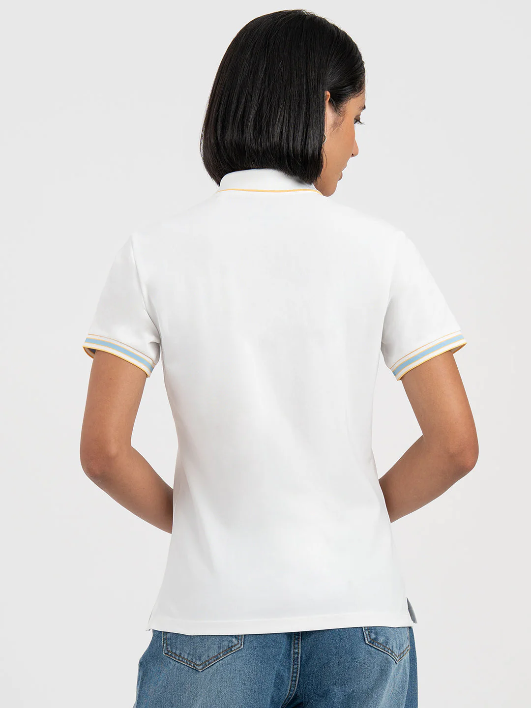 White Polo T-Shirt for Women - Image 3