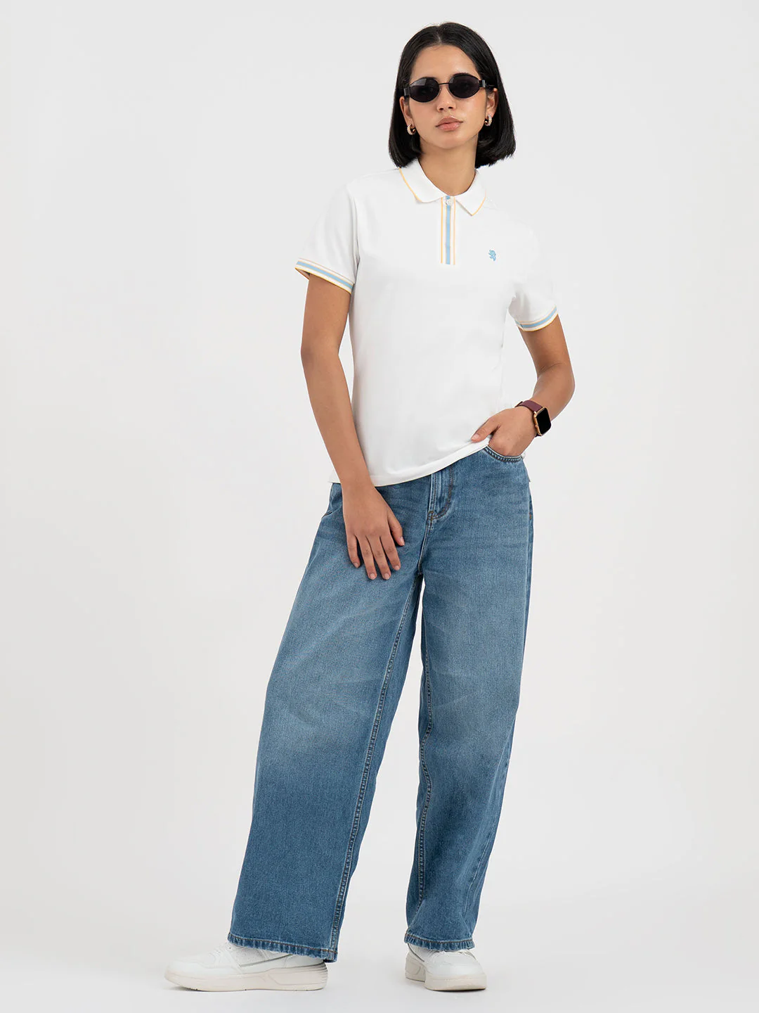 White Polo T-Shirt for Women - Image 5