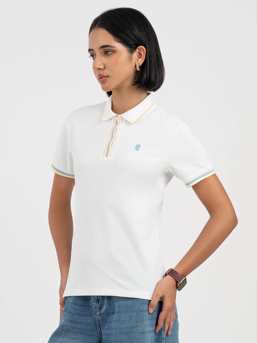 White Polo T-Shirt for Women - Image 6