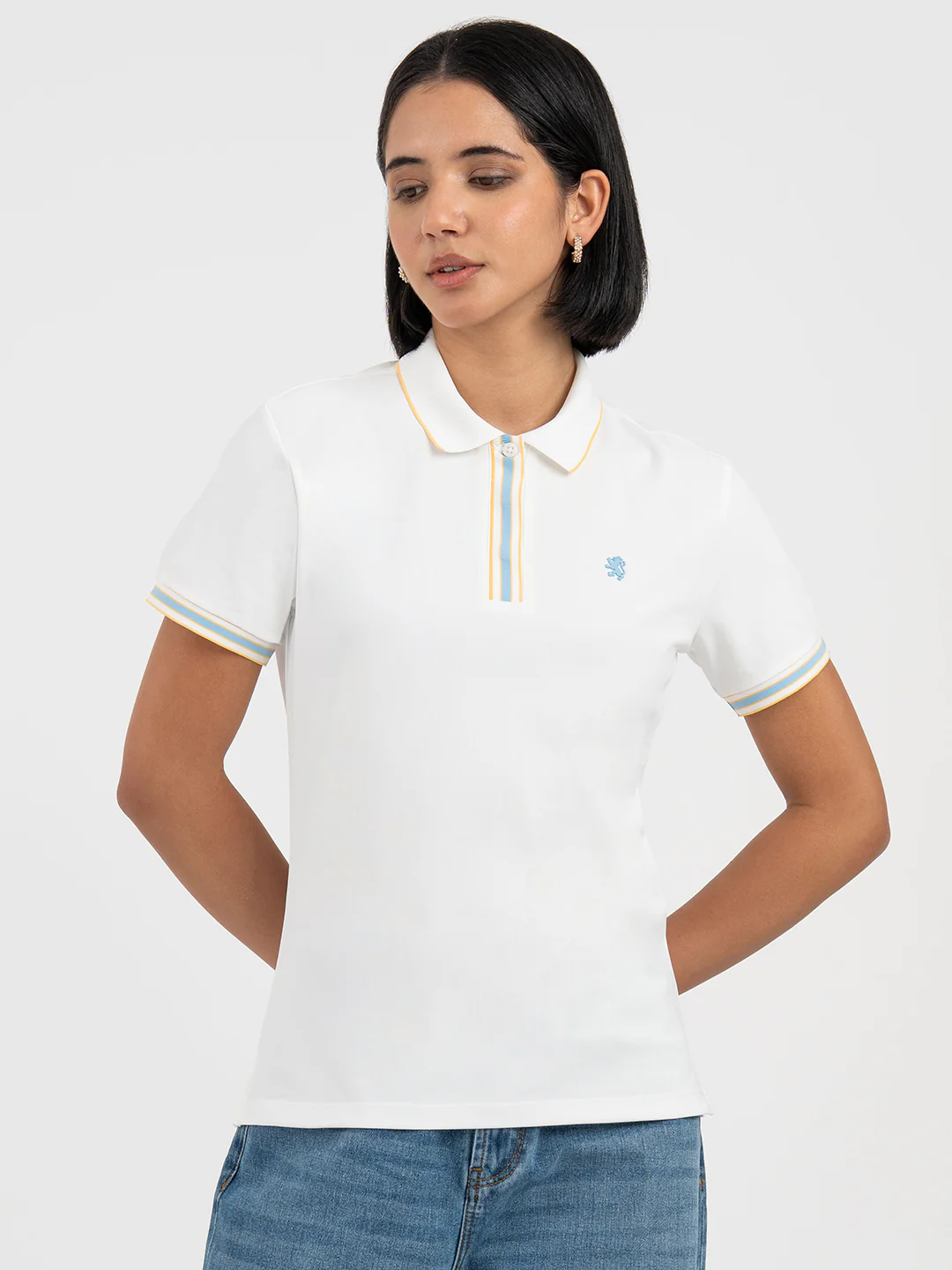 White Polo T-Shirt for Women - Image 7