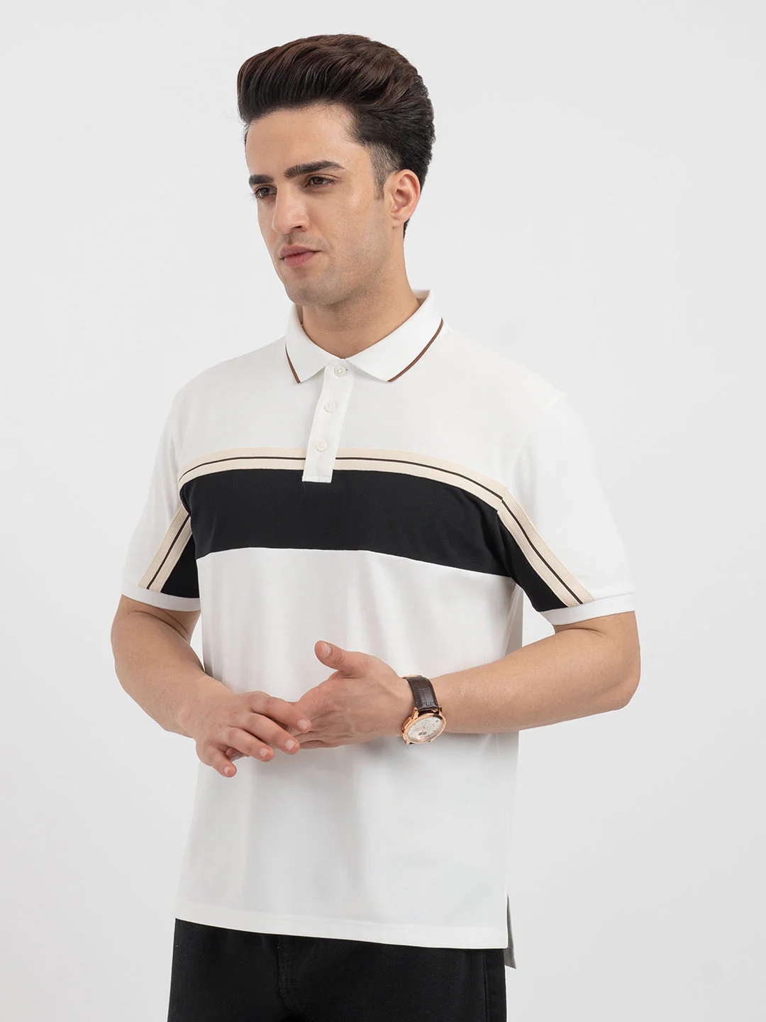 Red Tape White Polo T-Shirt for Men - Image 2