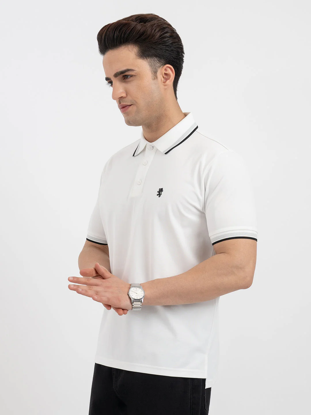 Red Tape White Polo T-Shirt for Men - Image 2