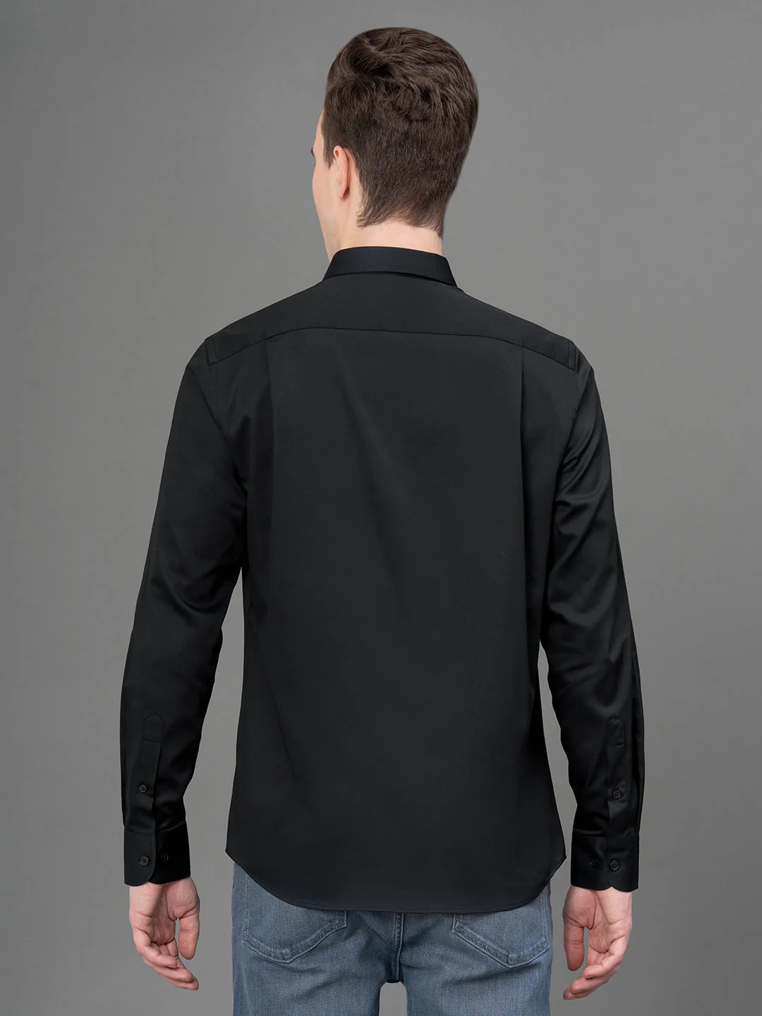 Black Satin Shirt for Men - Image 3