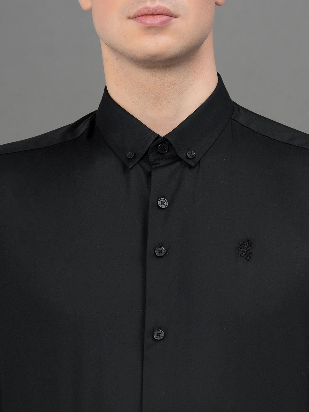 Black Satin Shirt for Men - Image 4