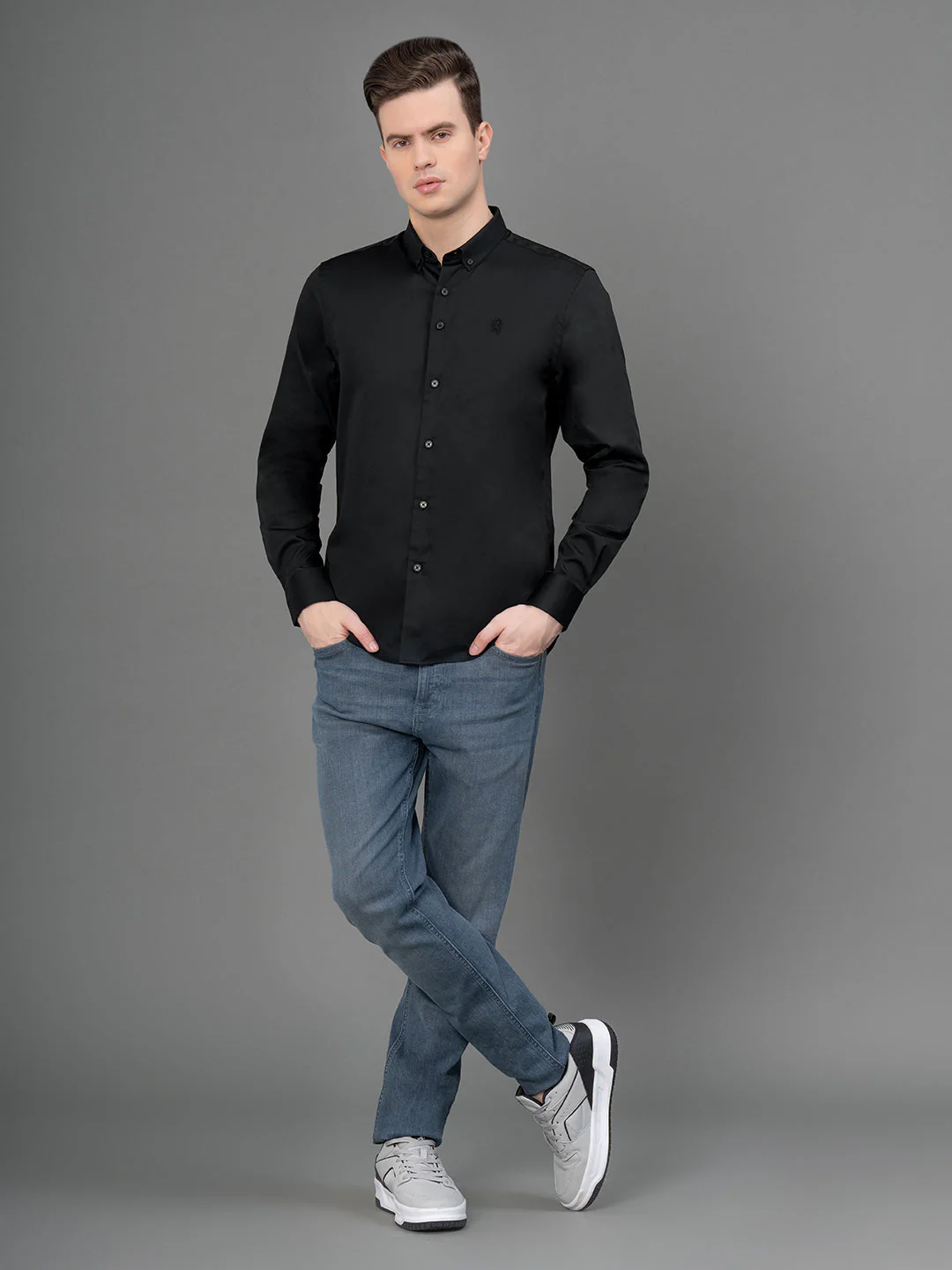 Black Satin Shirt for Men - Image 5