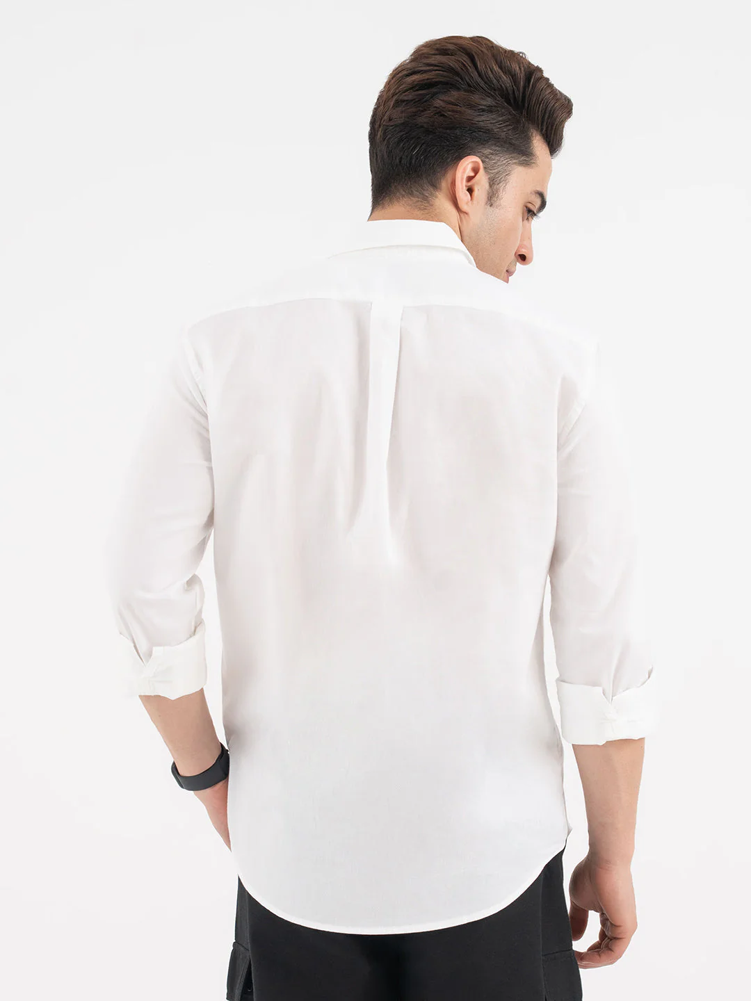 Red Tape White Solid Formal Full Sleeve Shirt for Men - Image 4