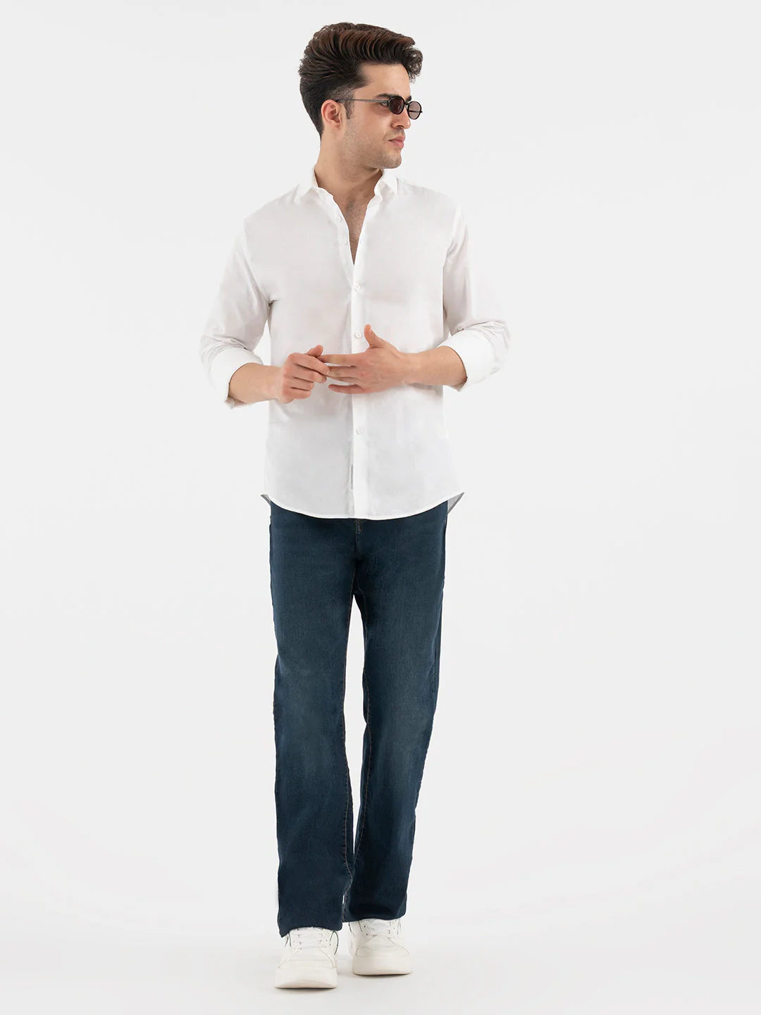 Red Tape White Solid Formal Full Sleeve Shirt for Men - Image 6
