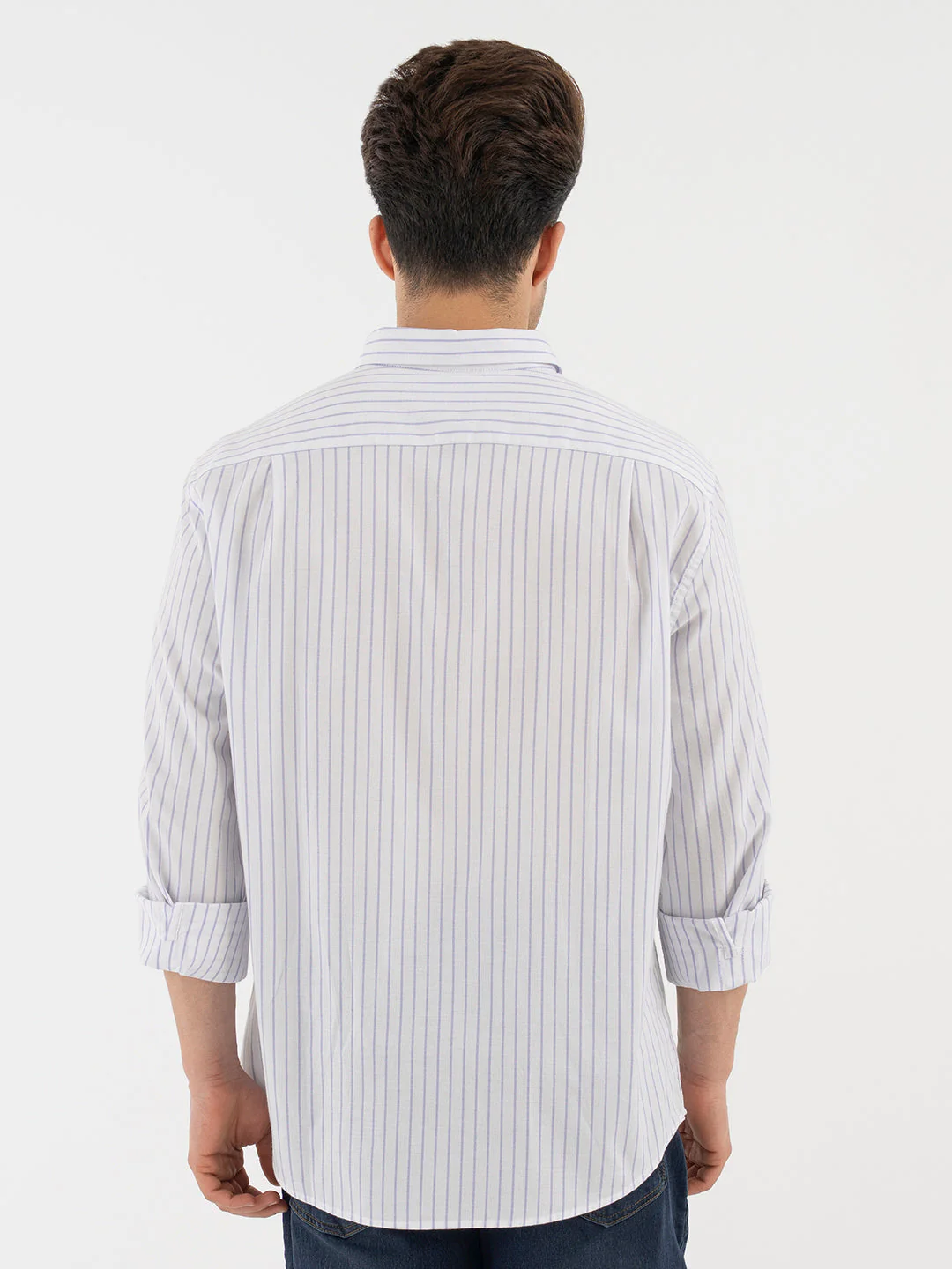 White Striped Shirt for Men - Image 3