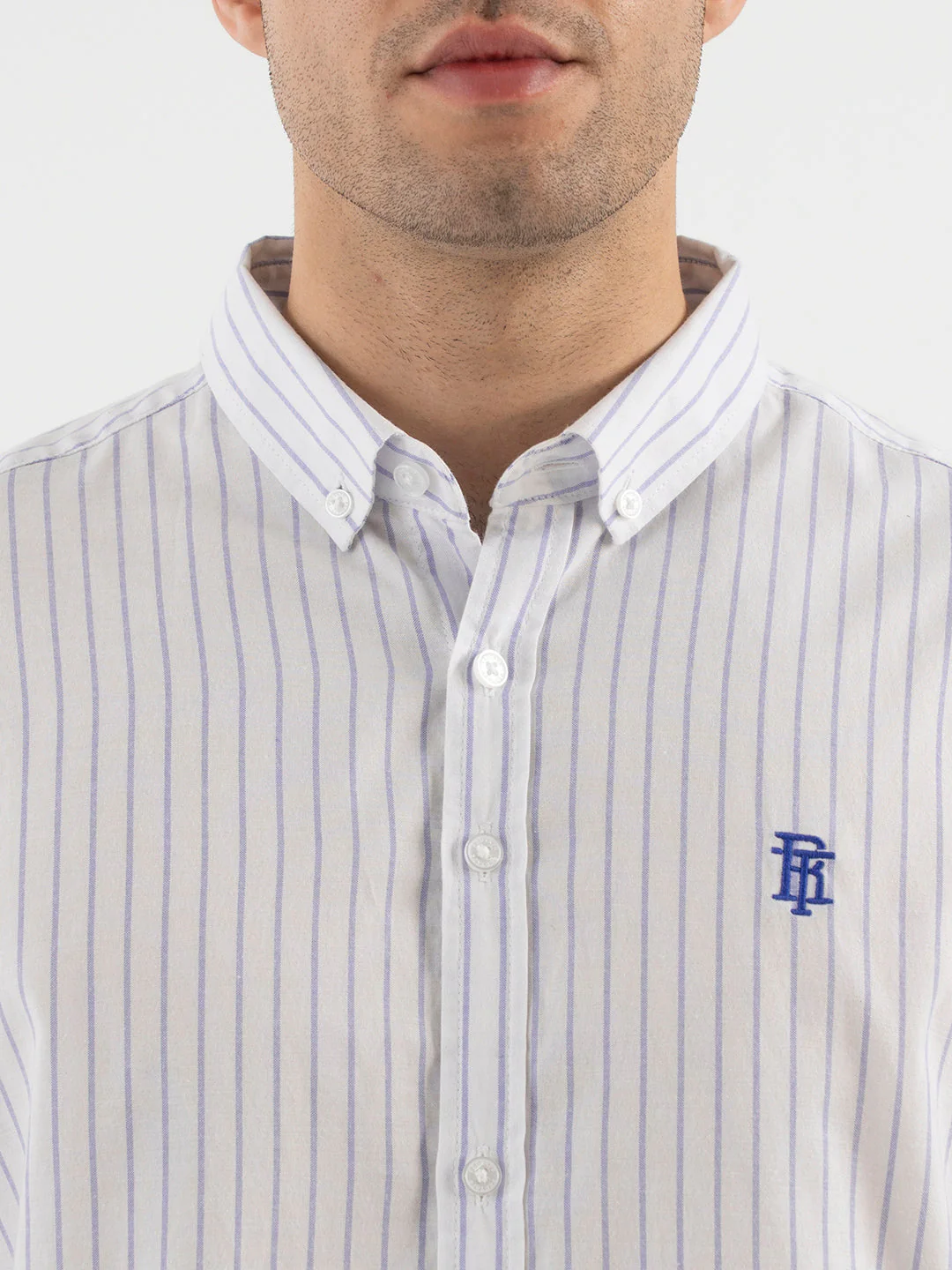 White Striped Shirt for Men - Image 4