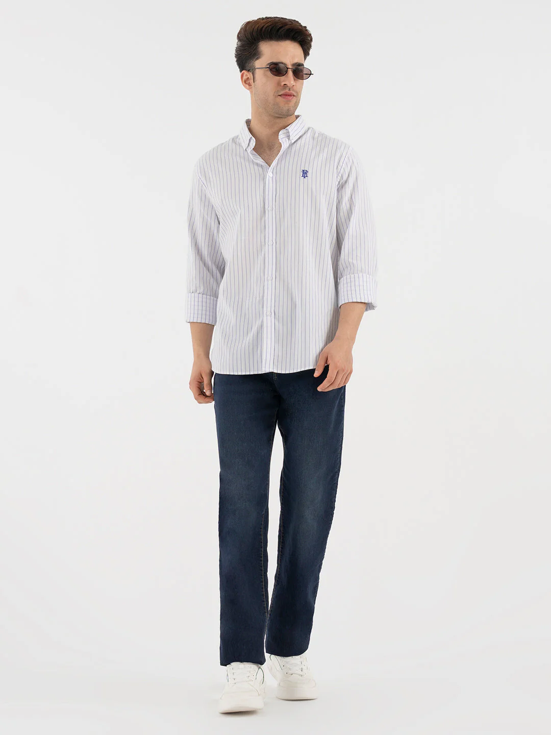 White Striped Shirt for Men - Image 5
