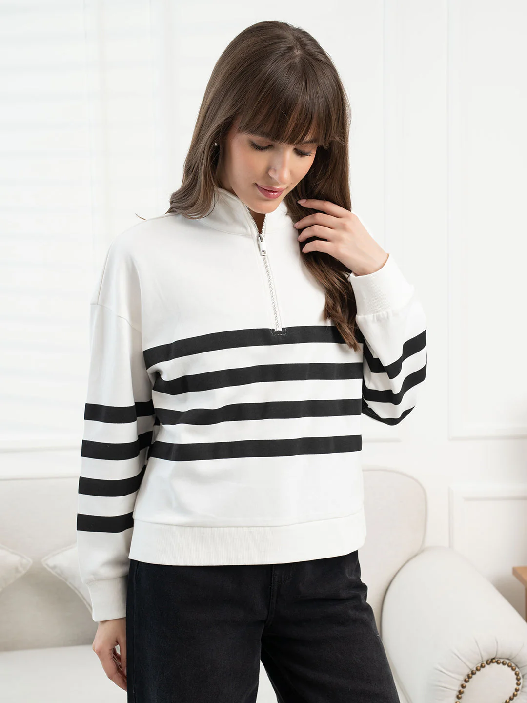 White Sweatshirt for Women - Image 3