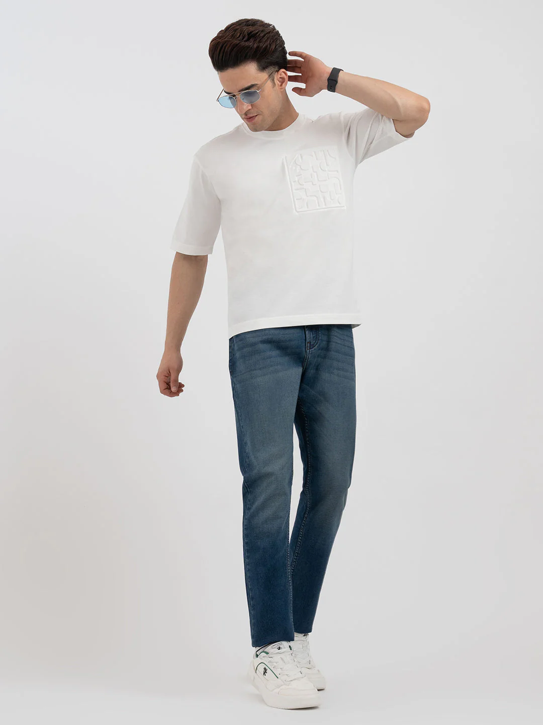 Red Tape White T-Shirt for Men - Image 5