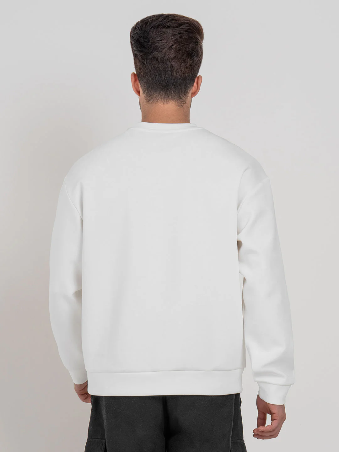 White Winter Baggy Sweatshirt for Men  | Winter-Ready Streetwear Comfort - Image 4