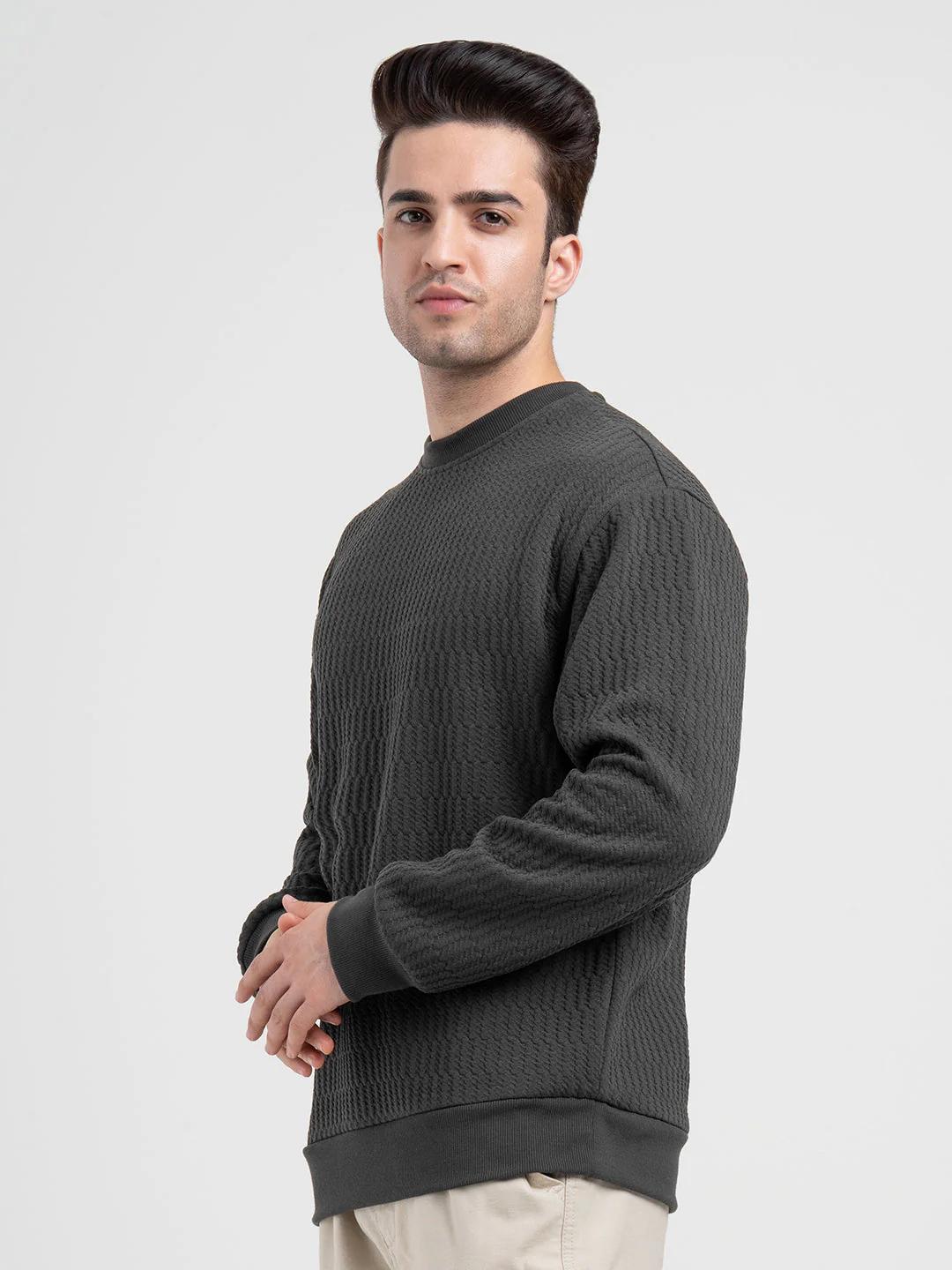 White Winter Baggy Sweatshirt for Men  | Winter Graphic Essential - Image 4