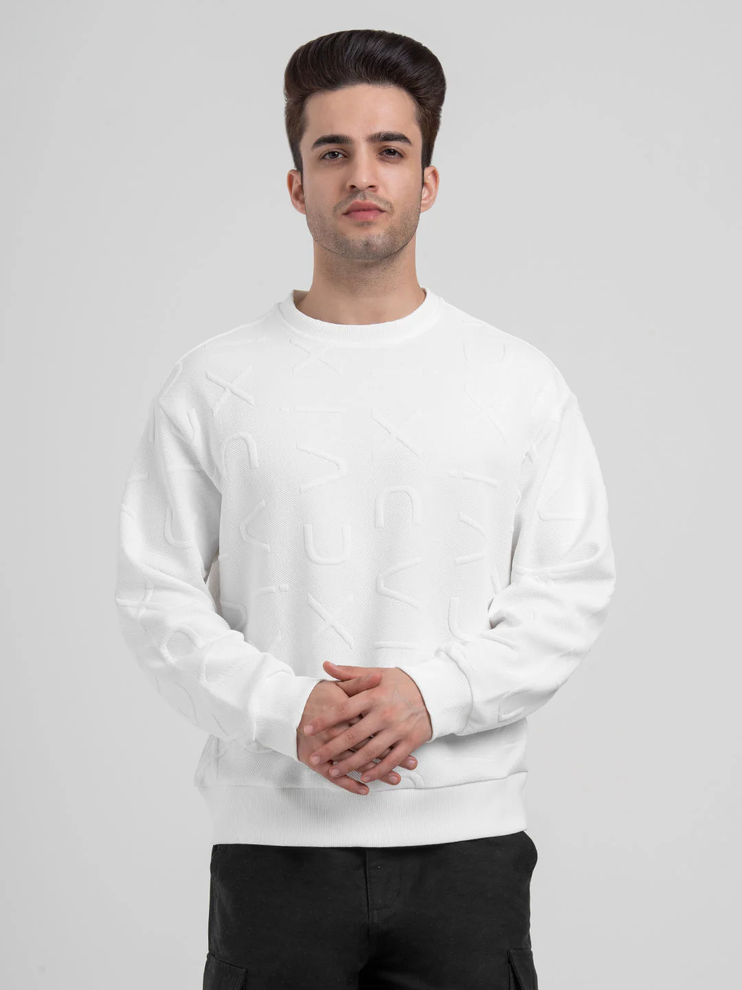 White Winter Graphic Sweatshirt for Men  | Winter-Ready Streetwear Comfort - Image 5