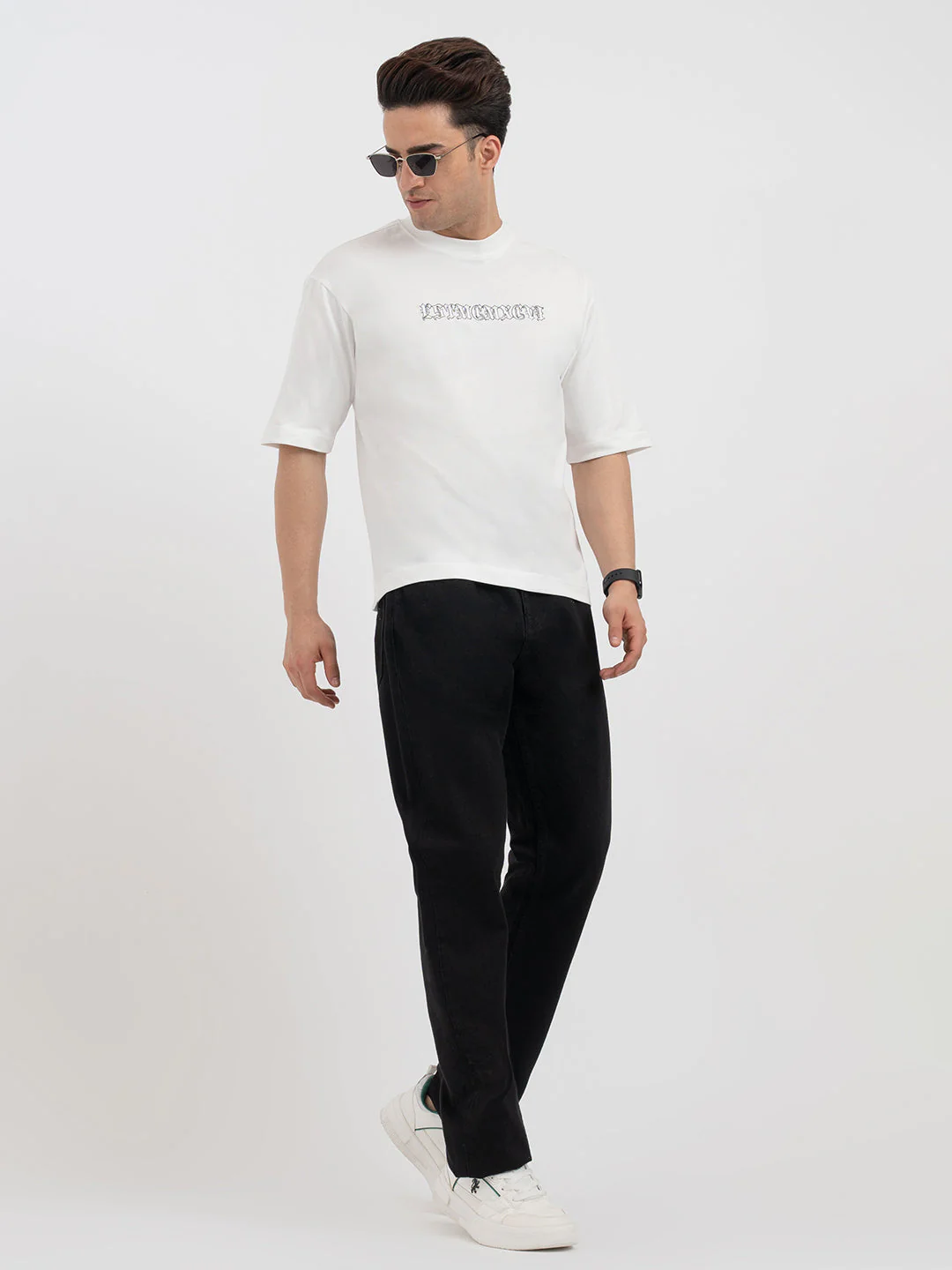 Red Tape White Graphic T-Shirt for Men - Image 5