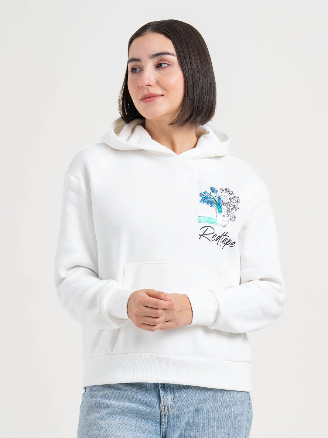 White Graphic Winter Hoodie for Women | Cozy Winter Street Style - Image 2