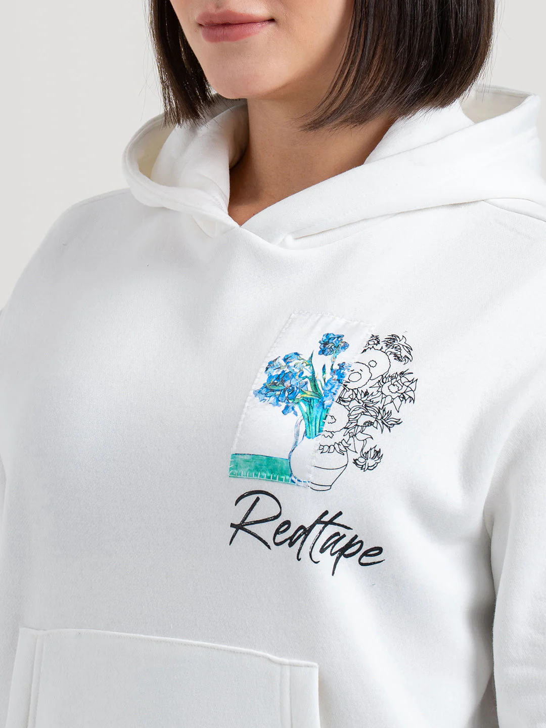 White Graphic Winter Hoodie for Women | Cozy Winter Street Style - Image 5