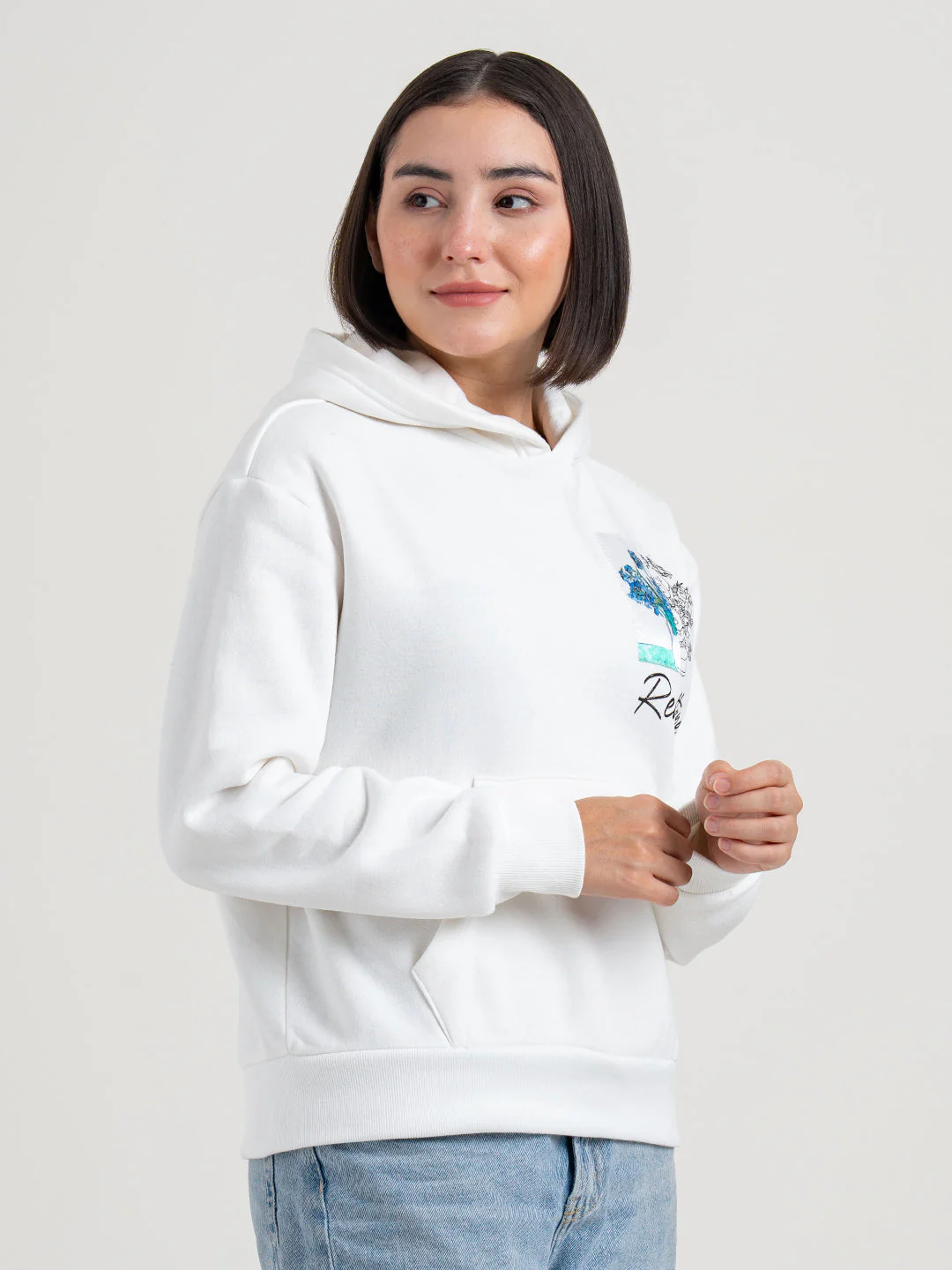 White Graphic Winter Hoodie for Women | Cozy Winter Street Style - Image 6