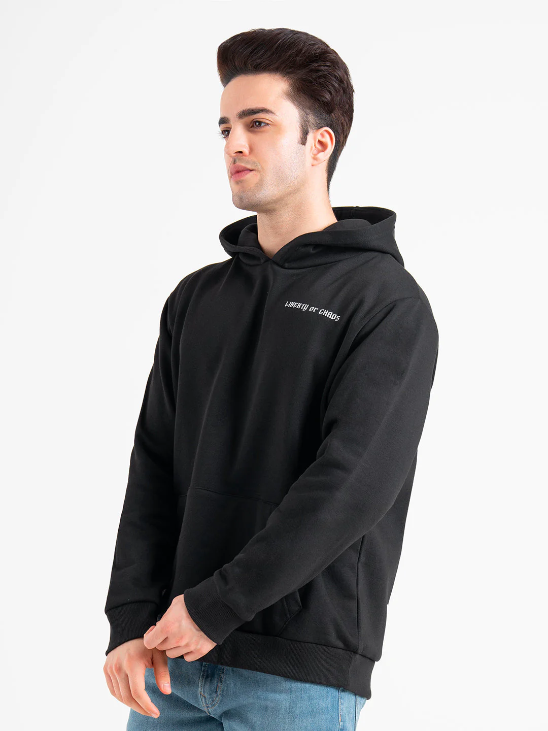 Winter Black Graphic Hoodie For Men | Winter-Ready Streetwear Style - Image 2