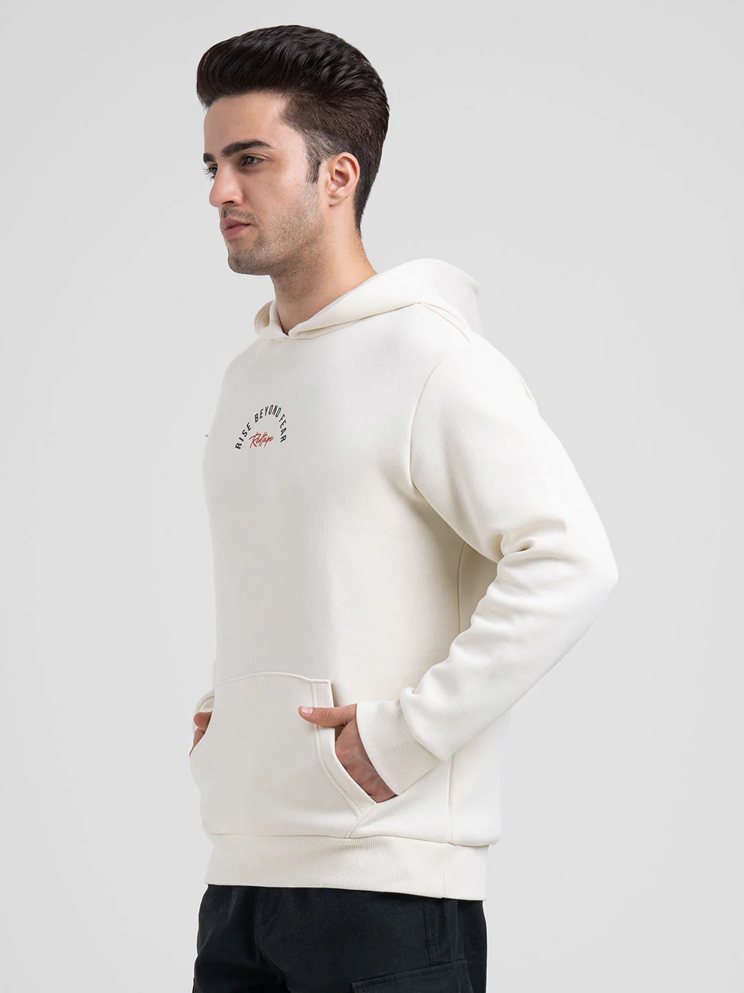 Winter Off-White Hoodie for Men | Winter-Ready Streetwear Style - Image 4