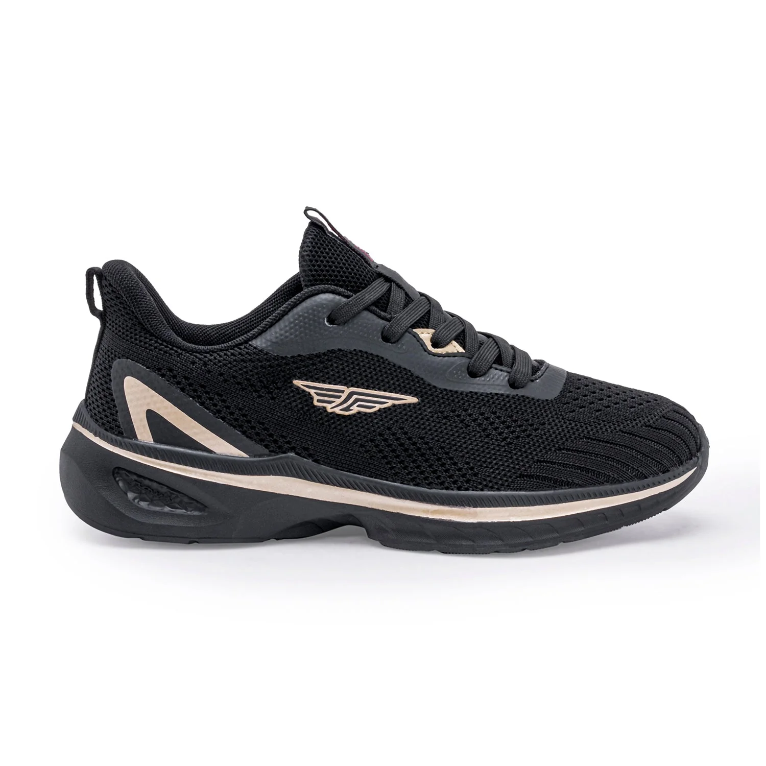 Women Black/Gold Walking Shoes - Image 3