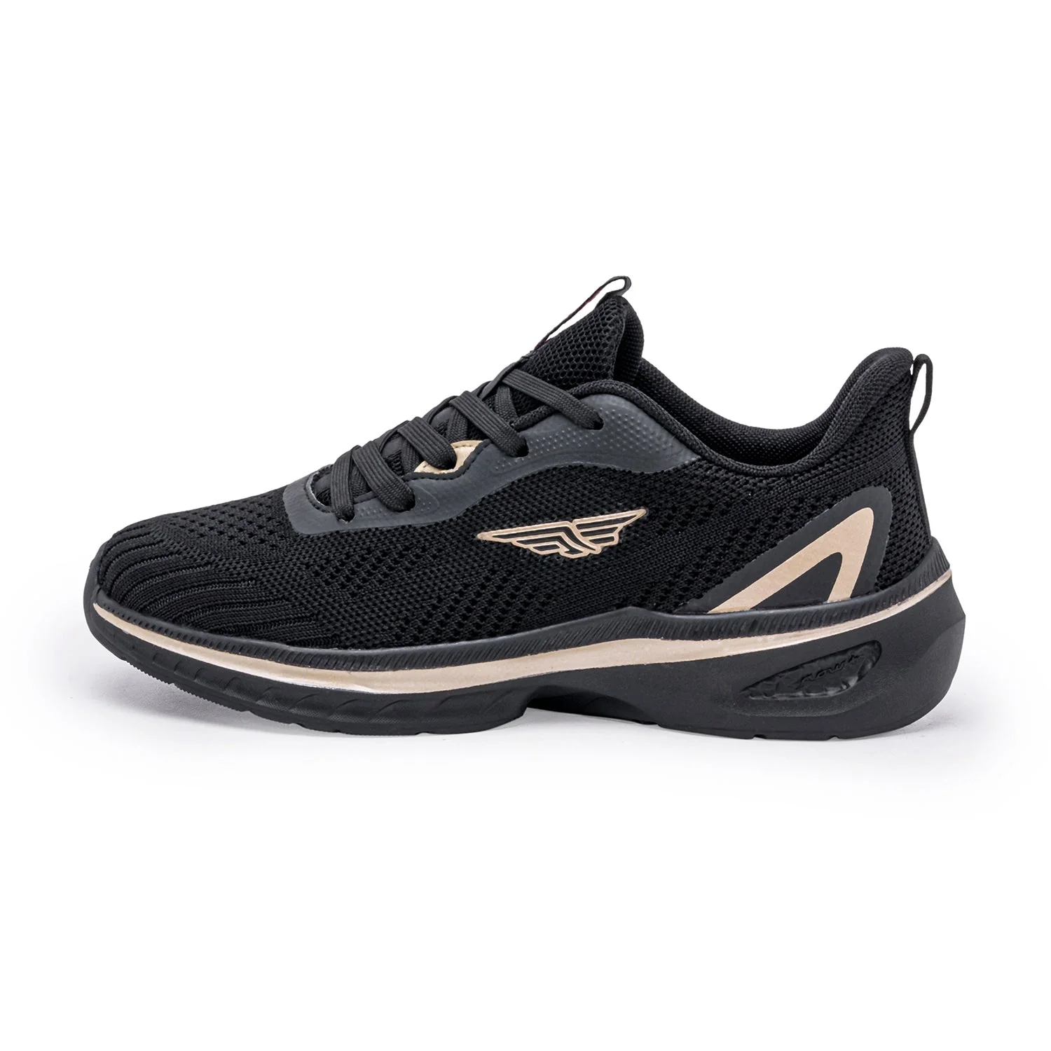 Women Black/Gold Walking Shoes - Image 4