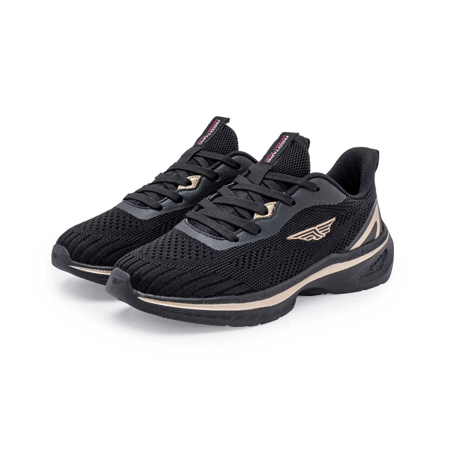 Women Black/Gold Walking Shoes - Image 5