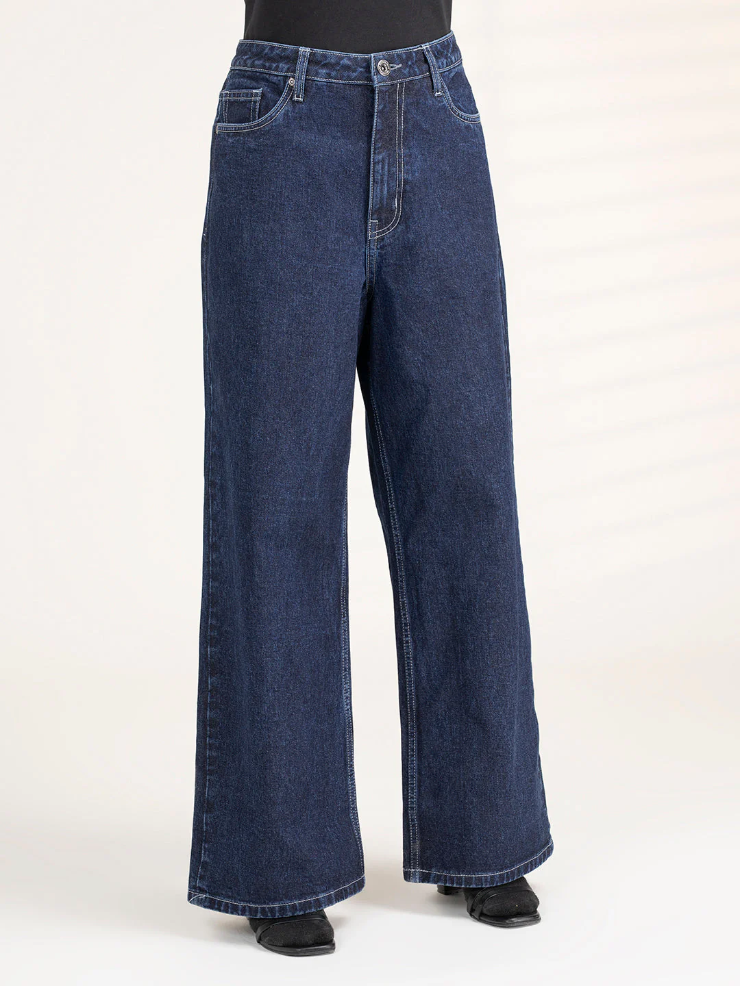 Women Dark Blue Flared Denim | Women's Flared Jeans - Image 2