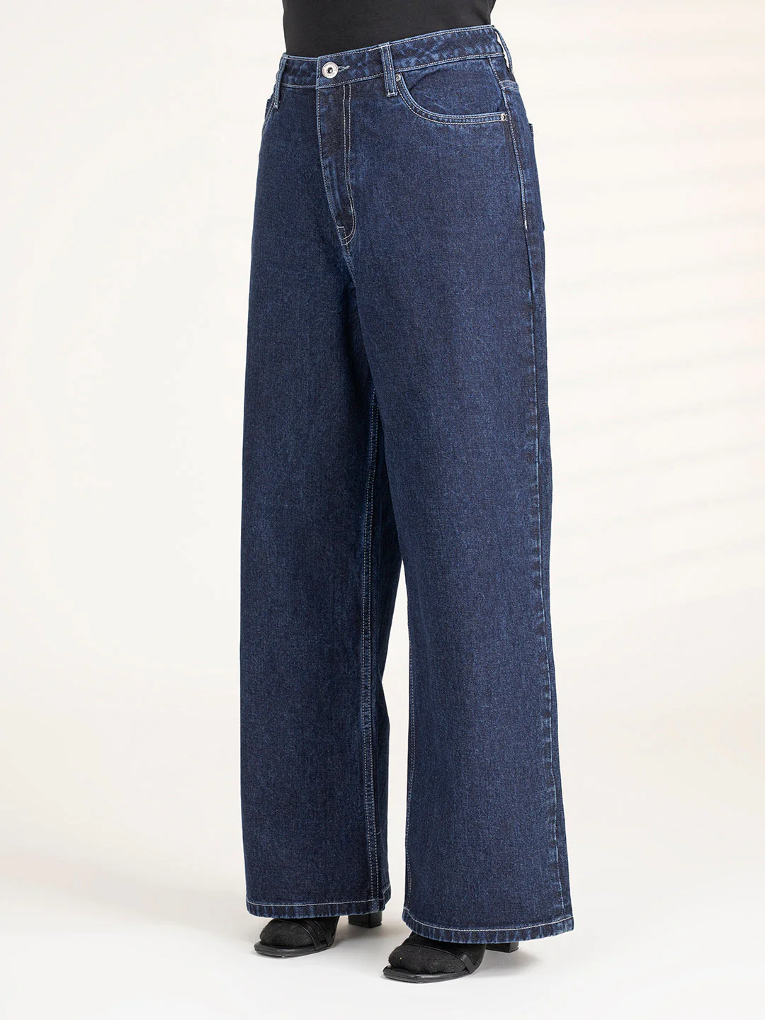 Women Dark Blue Flared Denim | Women's Flared Jeans - Image 5