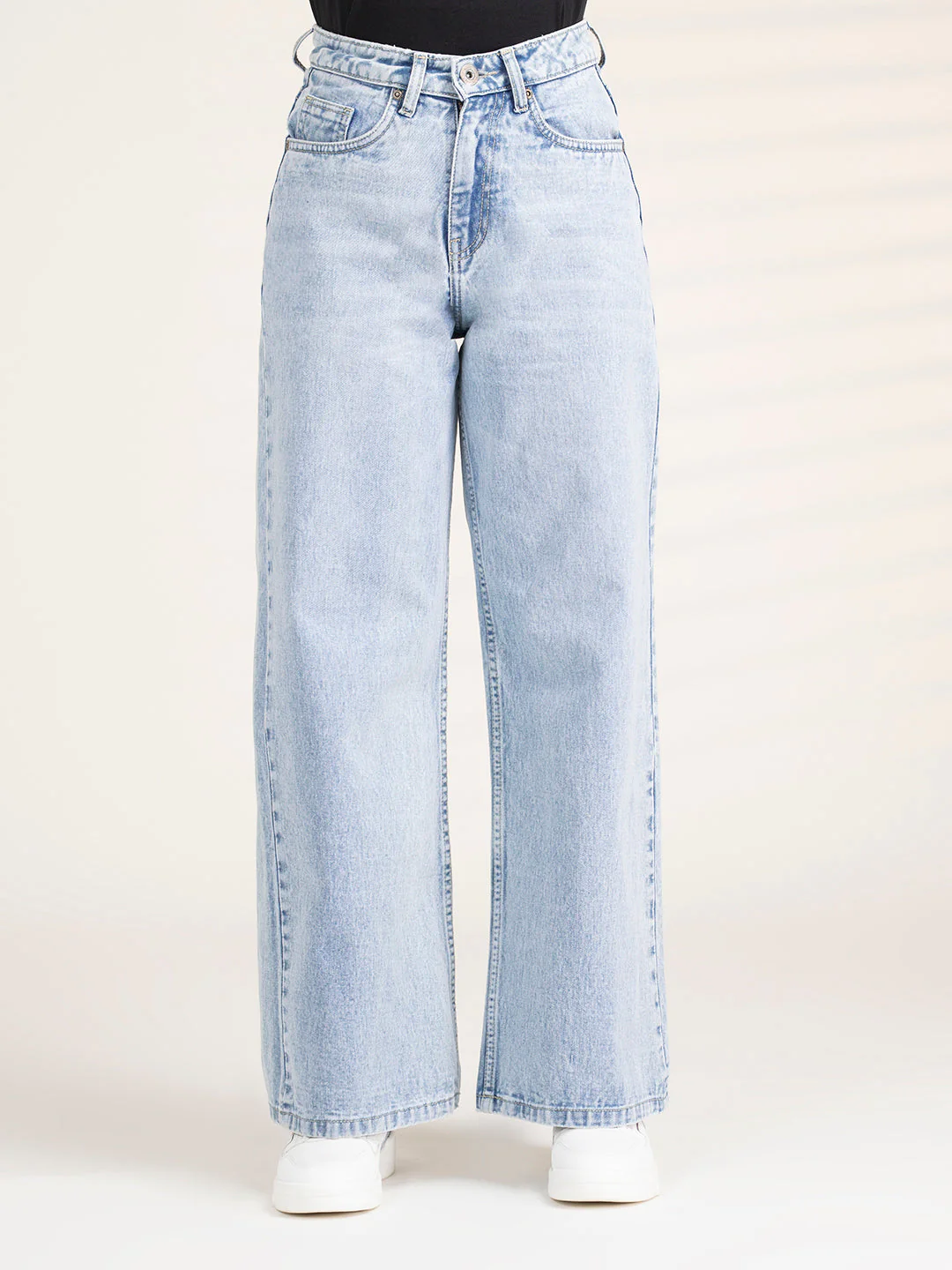 Women Ice Blue Flared Denim | Women's Flared Jeans - Image 6