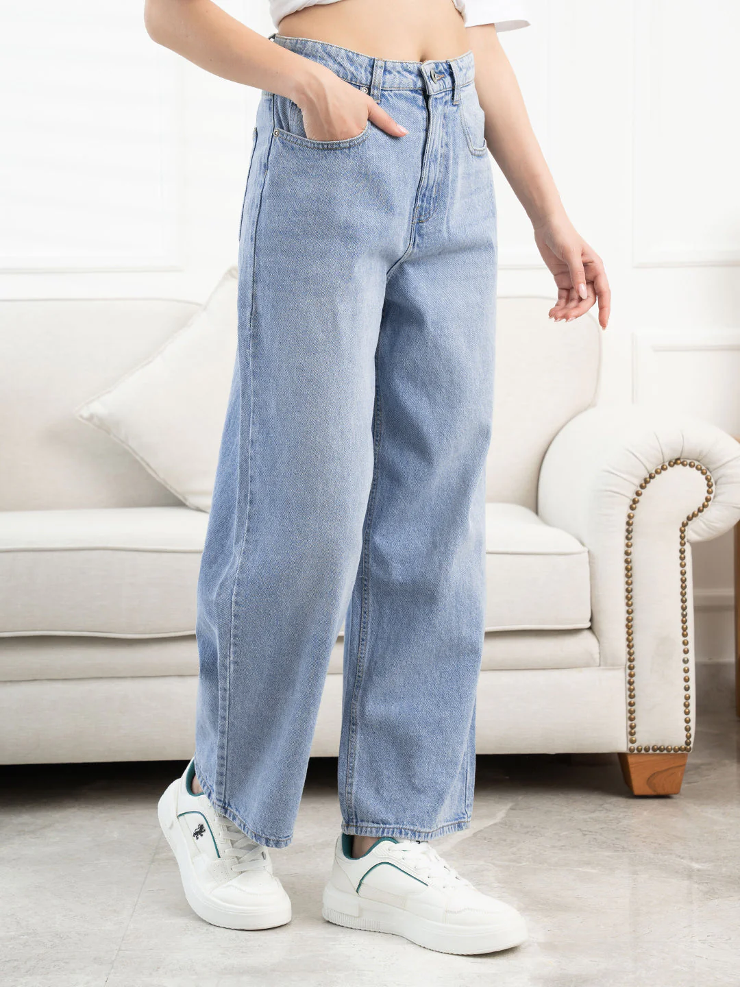 Womenâ€™s Ice Blue Jeans - Image 3