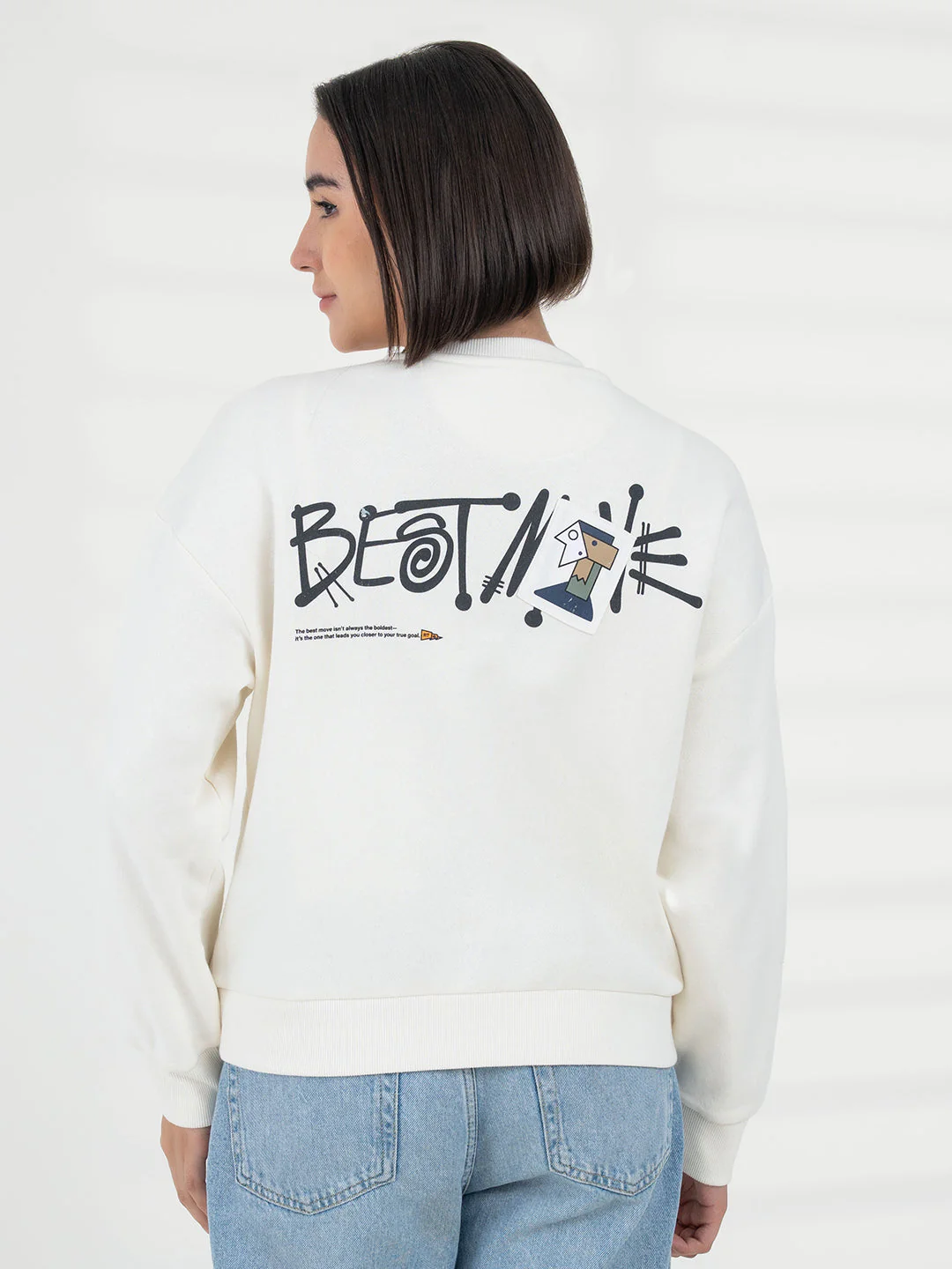 Women Off White Sweatshirt | Everyday Functional Wear - Image 4