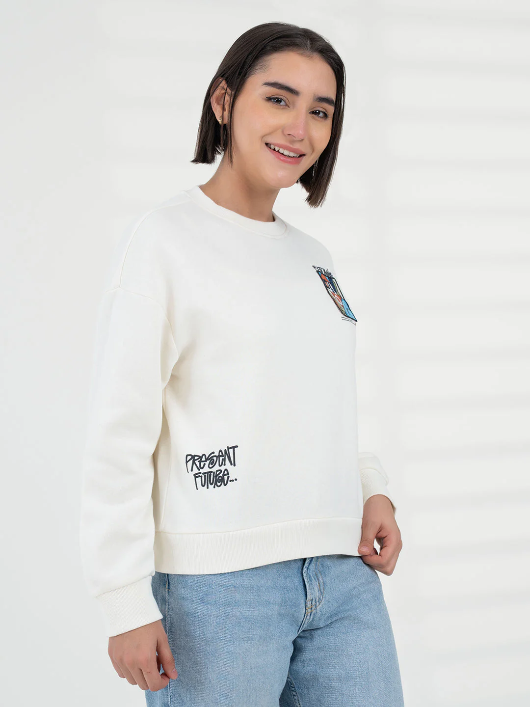 Women Off White Sweatshirt | Everyday Functional Wear - Image 6