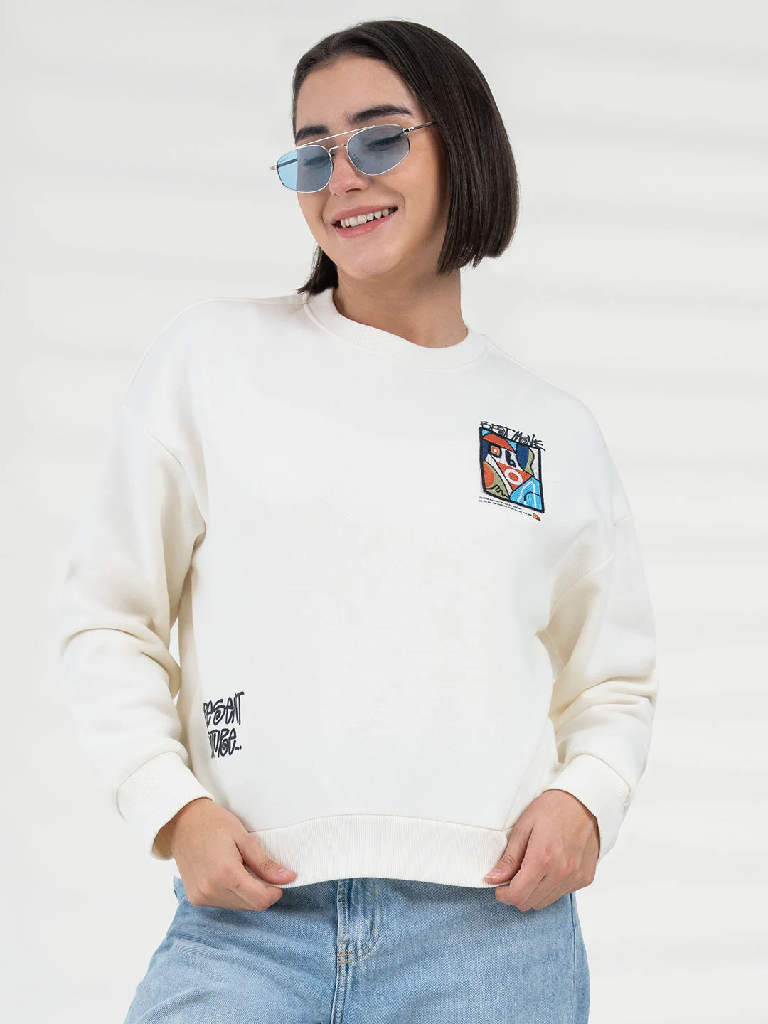 Women Off White Sweatshirt | Everyday Functional Wear - Image 8