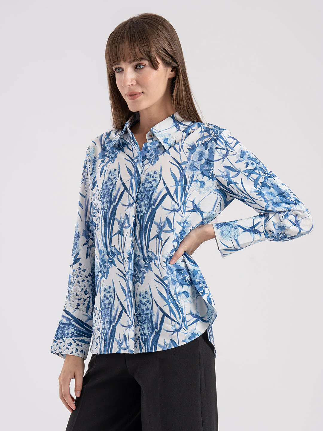 Women's Floral Print Full Sleeve Shirt - Image 2