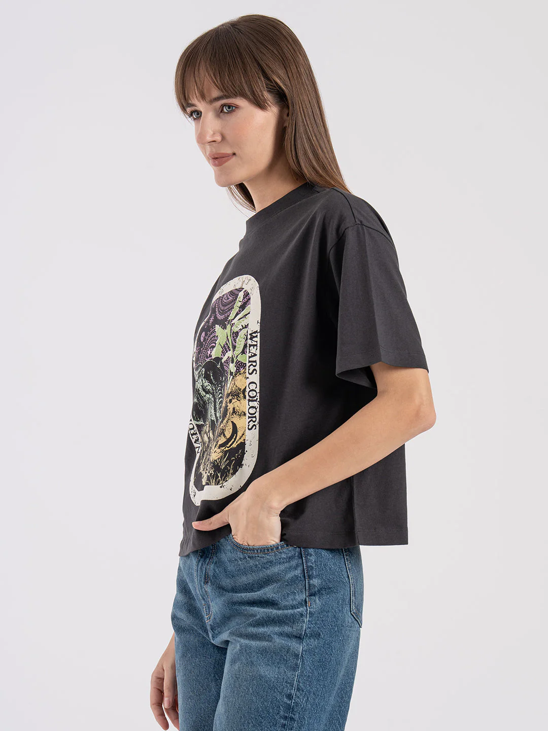 Women's Graphic Round Neck T-Shirt - Image 2