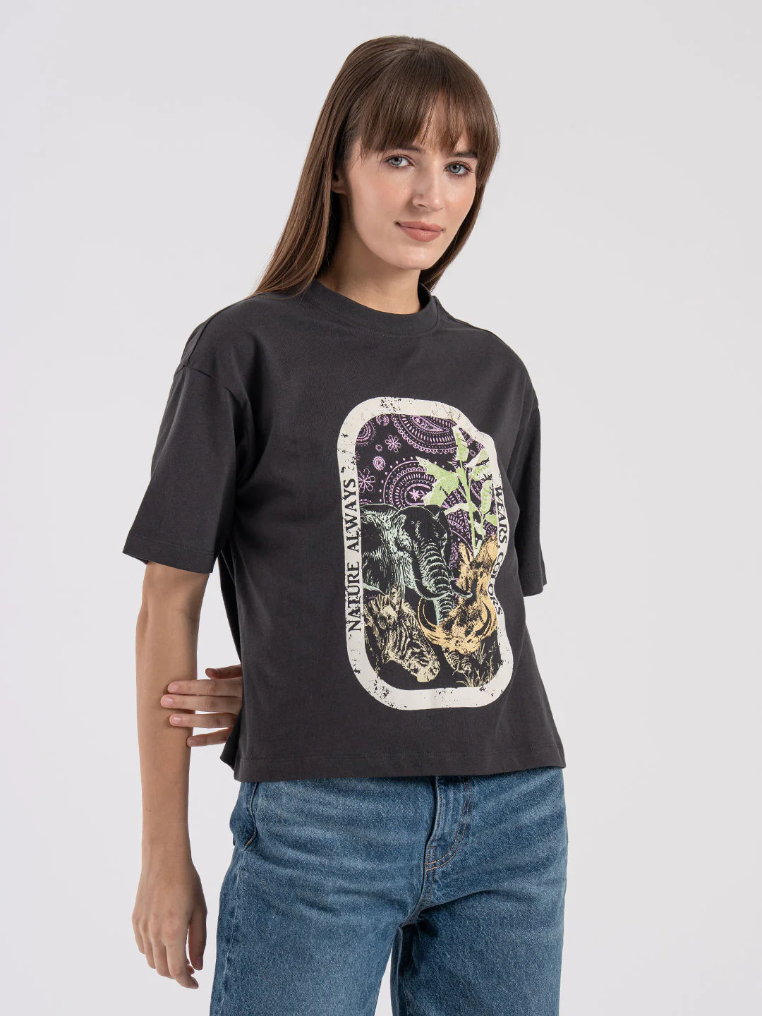 Women's Graphic Round Neck T-Shirt - Image 6