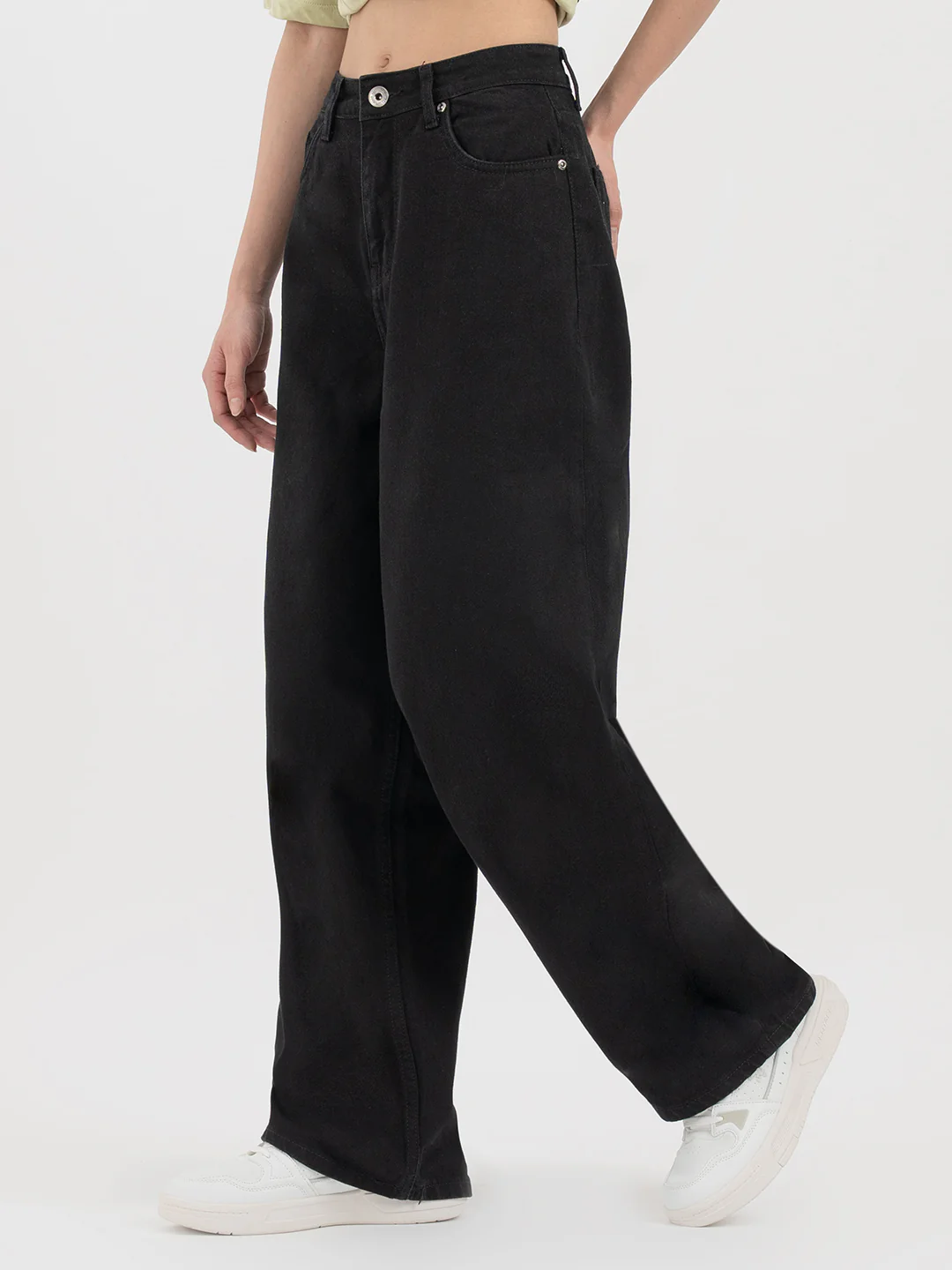 Womenâ€™s Jet Black Baggy Jeans - Image 4
